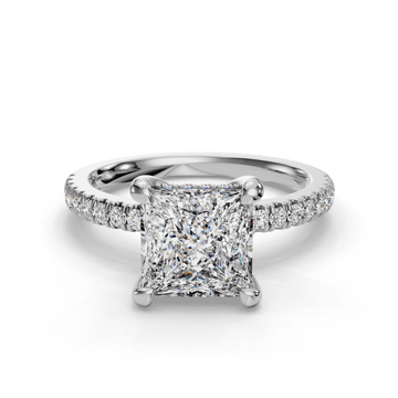 Princess Halo Engagement Ring